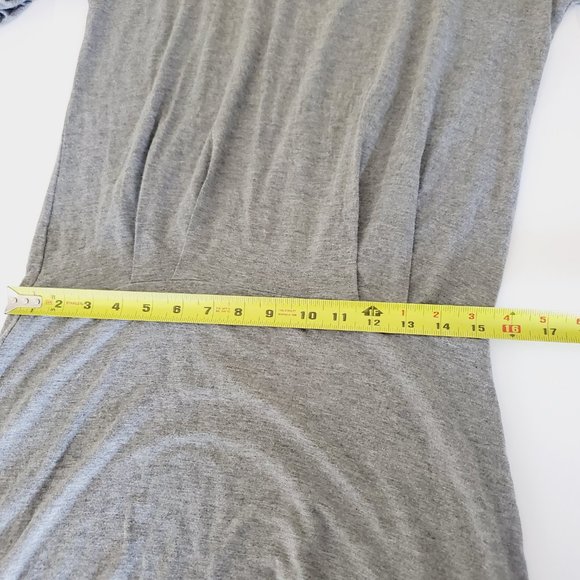 BANANA REPUBLIC Grey Jersey Long Sleeve V-Neck Stretch Dress - Picture 11 of 12